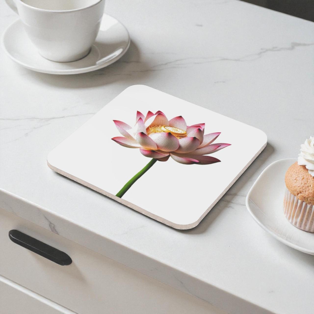 Pure Blossom Lotus Cork Back Coaster