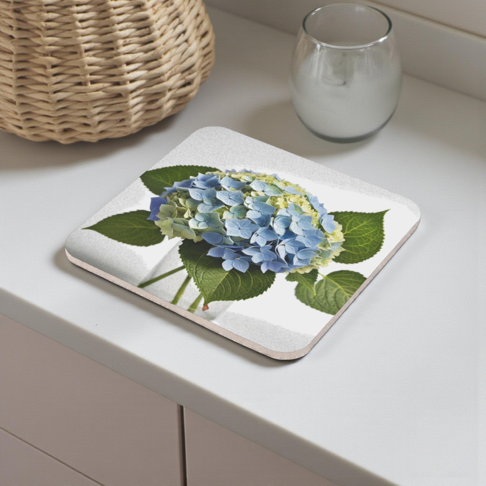 Stylish Botanical Hydrangea Cork Back Coaster