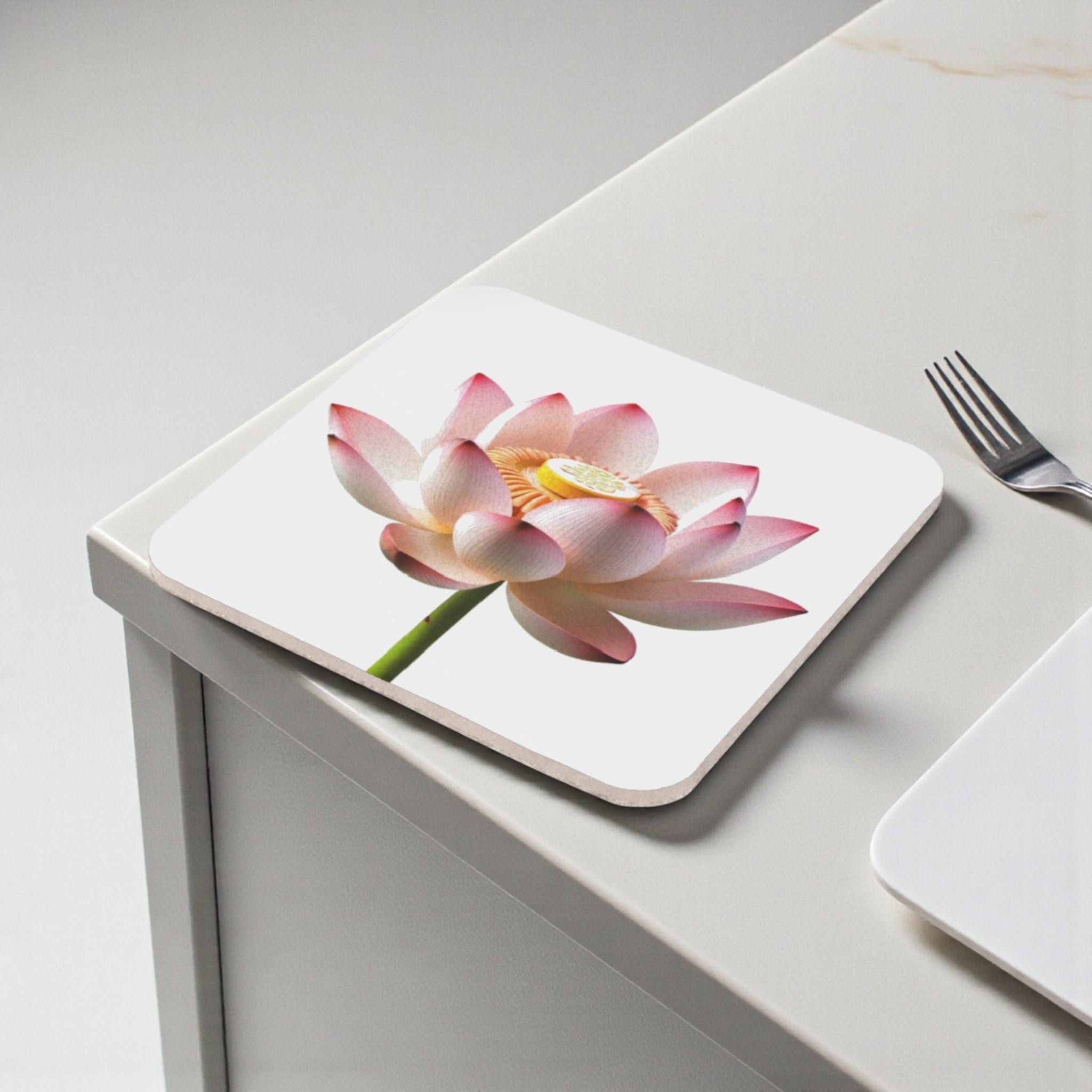 Radiant Lotus Cork Back Coaster