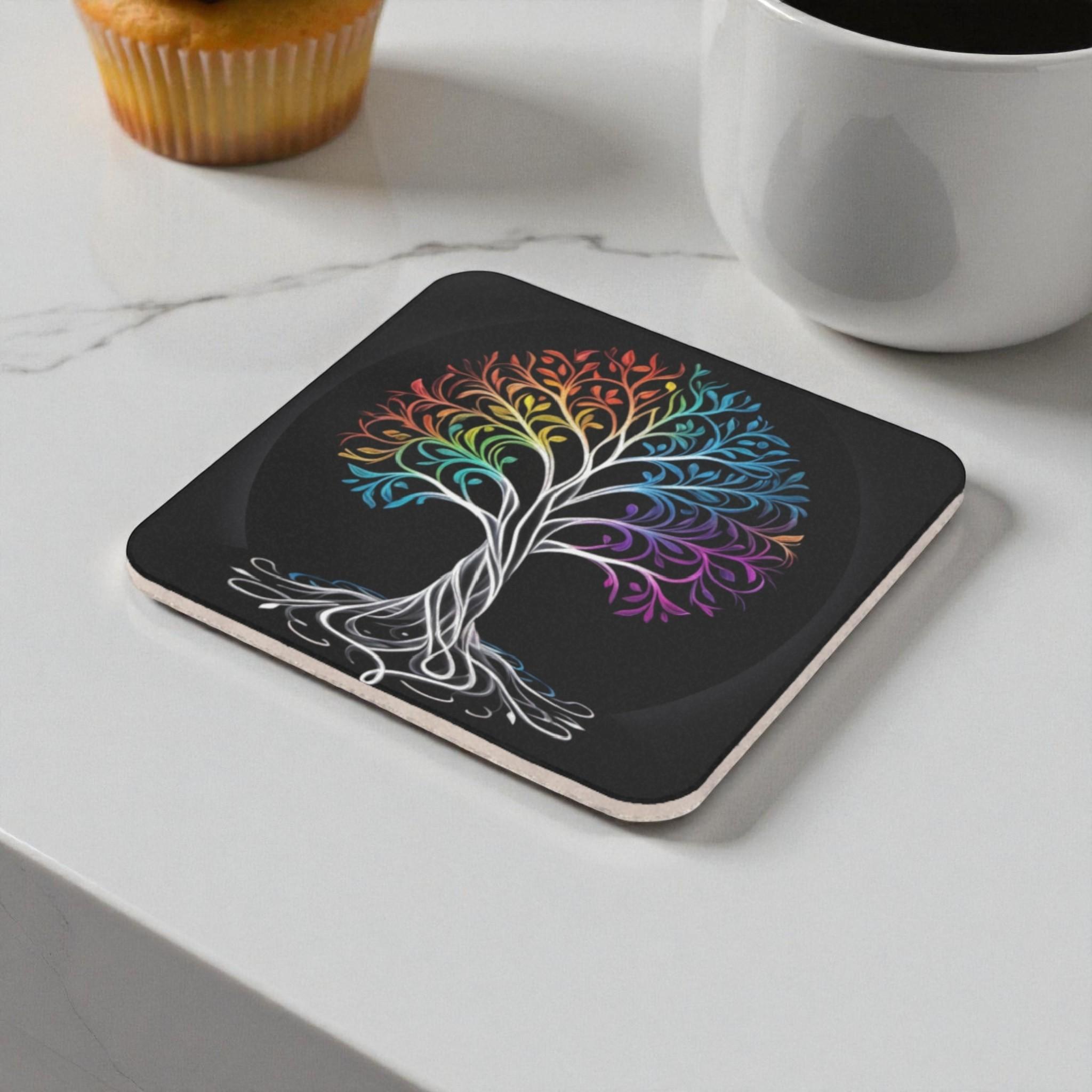 Energetic Tree of Life Cork Back Coaster