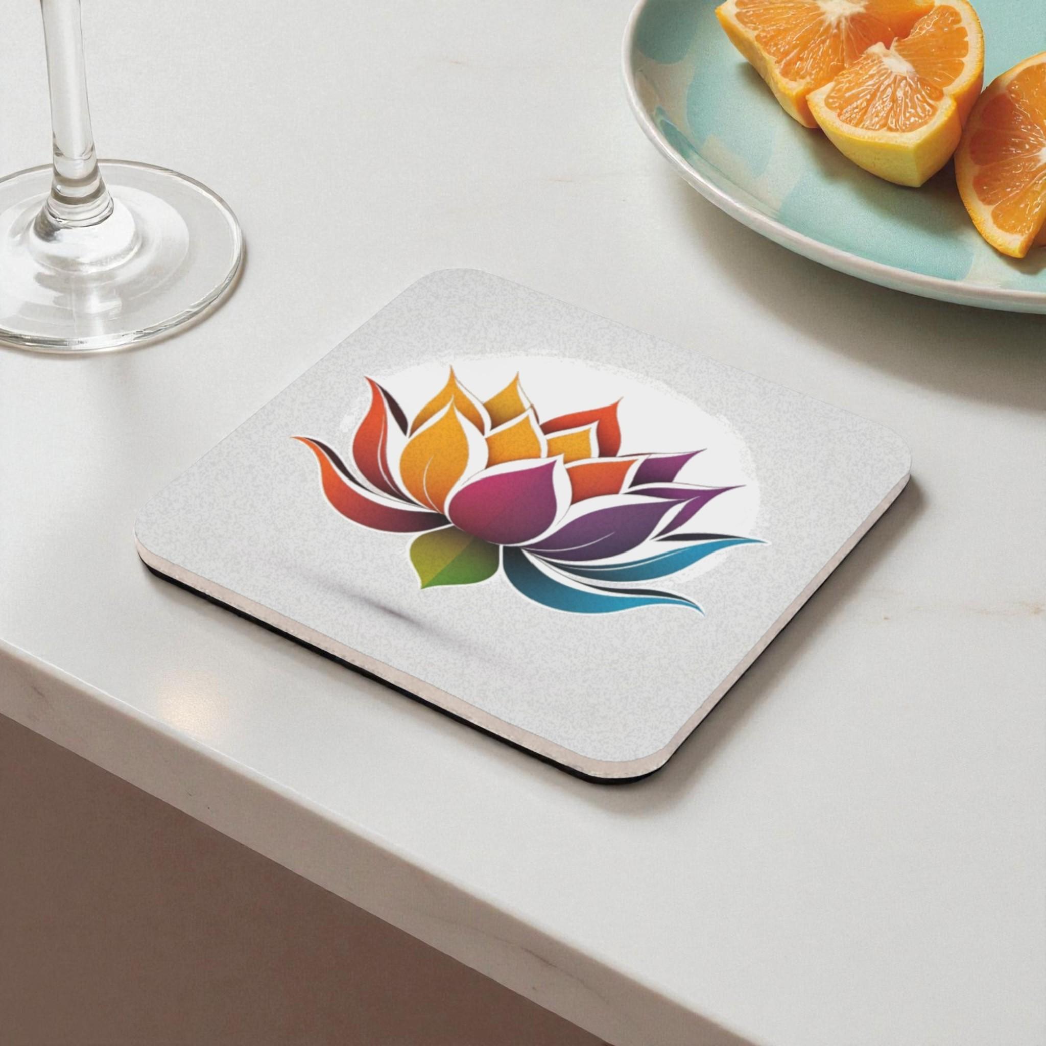 Aurora Lotus Bloom Cork Back Coaster